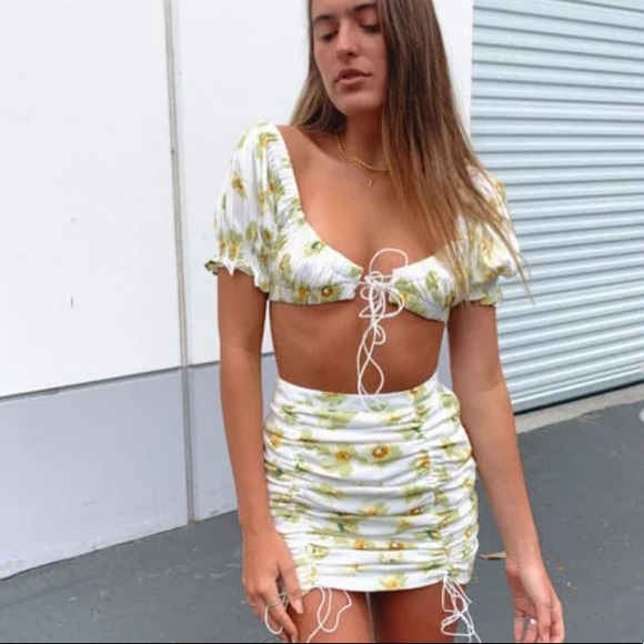 NWT Paloma Green Floral Synch Skirt - Picture 3 of 6